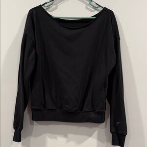 Black Boatneck Fabletics Long Sleeve Pullover